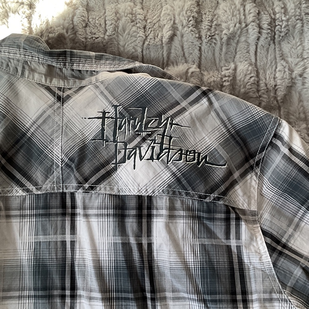 Harley-Davidson Men's Monochrome Plaid Shirt - Picture 4 of 4